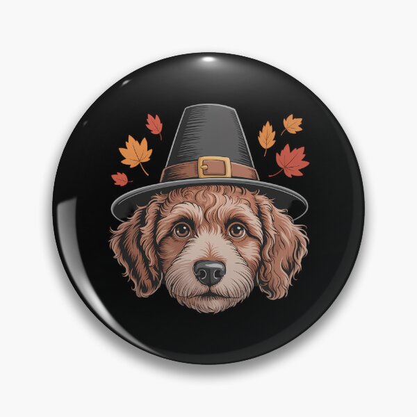 Artikelvorschau, Pilgrim Goldendoodle Hund Thanksgiving Herbst Herbstblatt entworfen und verkauft von KingsLife1994.