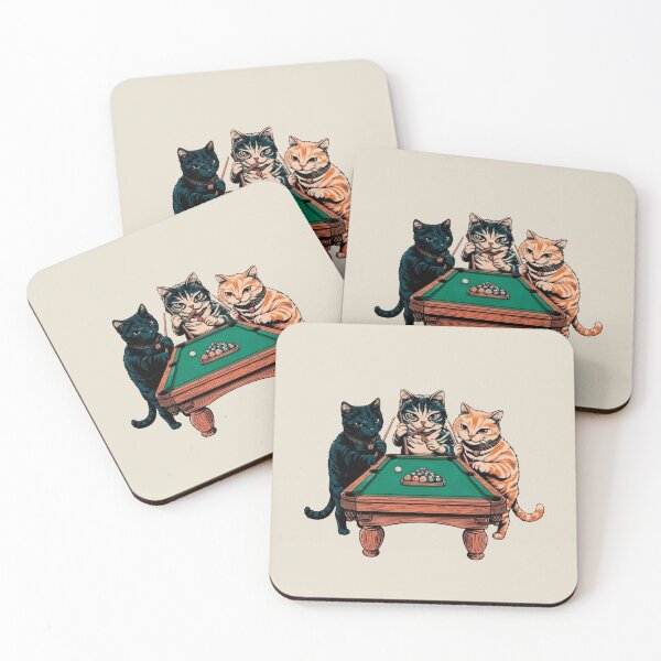 Item preview, Team Of Professional, Cats Playing A Billiards designed and sold by OrenjiArtShop.