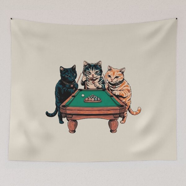 Item preview, Team Of Professional, Cats Playing A Billiards designed and sold by OrenjiArtShop.
