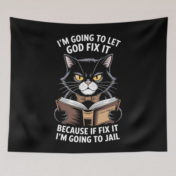 Item preview, Funny Cat Lovers Joke Sayings Meme designed and sold by DoorwayThreads.