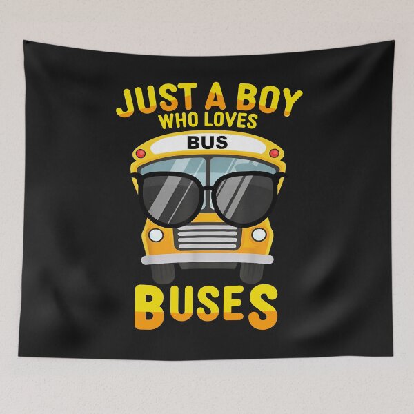 Item preview, Cool Just a Boy Who Loves Buses Sunglasses School Bus T-Shirt designed and sold by TinaMDedrick.