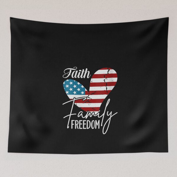 Item preview, aith Family Freedom Heart - Patriotic Christian Vintage USA Flag Memorial Day designed and sold by Orishaapelaa.