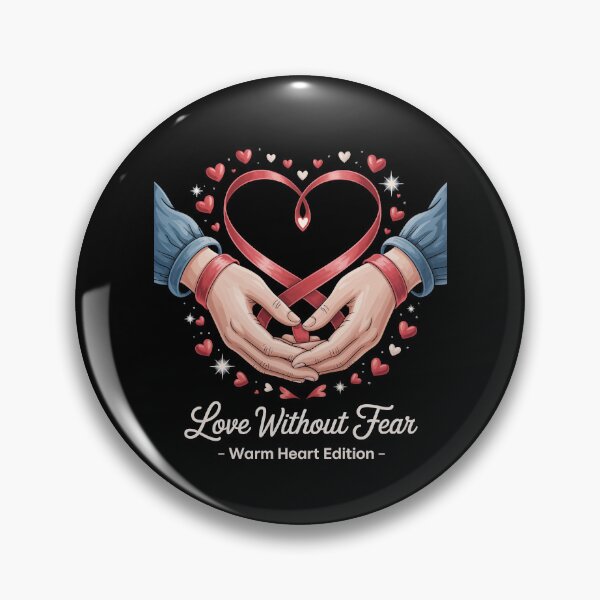 Item preview, Love Without Fear – Warm Heart Red Ribbon HIV AIDS Awareness Support Design for World AIDS Day December 1 Compassion Edition designed and sold by Self Love Studio.
