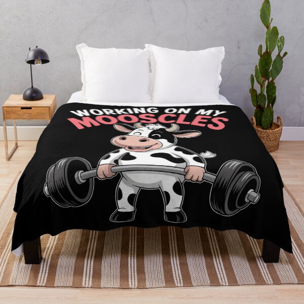 Item preview, Funny Gym Cow Weightlifting Workout designed and sold by WalshDrawnLaugh.