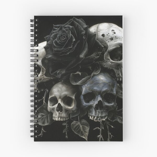 Item preview, Black Rose Requiem – Skulls in Bloom designed and sold by ArgentoArt.