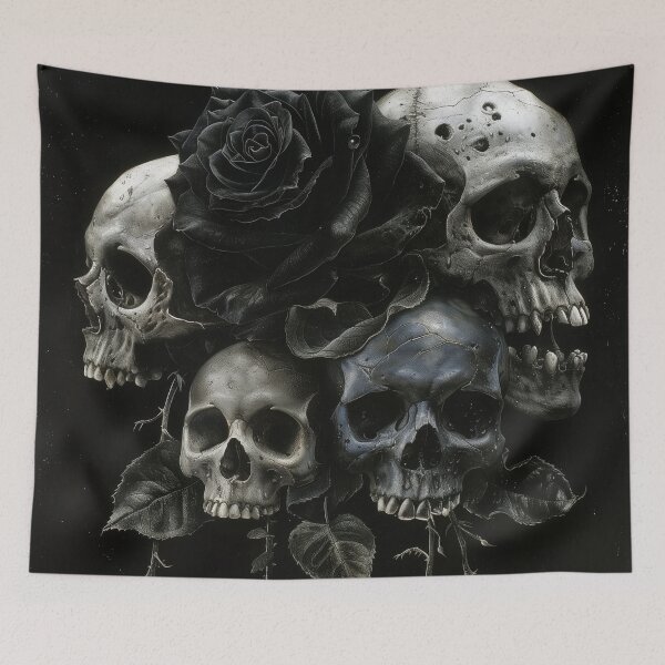 Item preview, Black Rose Requiem – Skulls in Bloom designed and sold by ArgentoArt.
