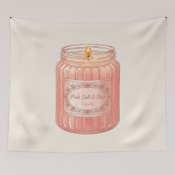 Item preview, Pink Salt Rose Scented Candle - Self Care Love Candle Jar Art designed and sold by scicilysimonee.