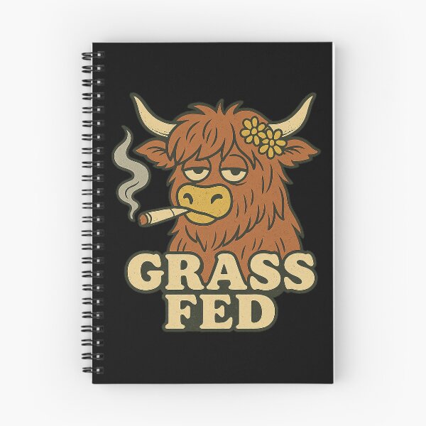 Item preview, 420 Highland Cow | Grass Fed Retro Stoner Animal Design designed and sold by Puff Puff Palz.