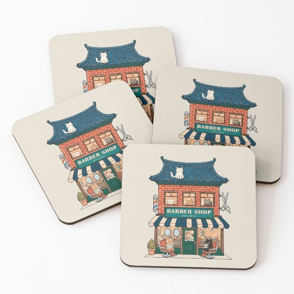 Item preview, Beard Lover Cats, Traditional Barbershop Scene designed and sold by OrenjiArtShop.