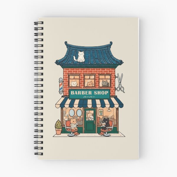 Item preview, Beard Lover Cats, Traditional Barbershop Scene designed and sold by OrenjiArtShop.