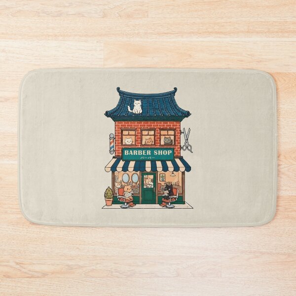 Item preview, Beard Lover Cats, Traditional Barbershop Scene designed and sold by OrenjiArtShop.