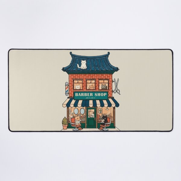 Item preview, Beard Lover Cats, Traditional Barbershop Scene designed and sold by OrenjiArtShop.