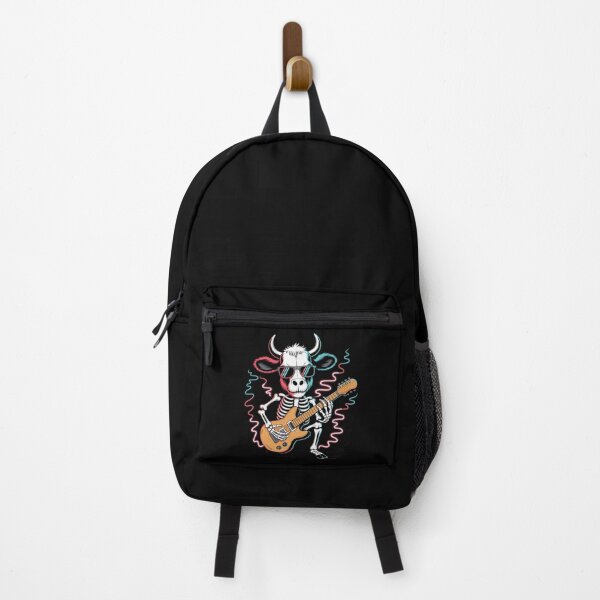 Item preview, Skeleton Rock Cow – Cool Chibi Halloween Cow Playing Bone Guitar Design designed and sold by ColorSplash123.