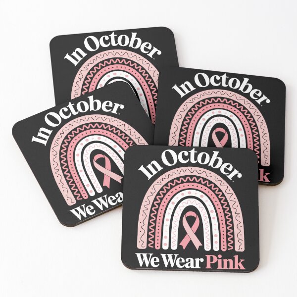 Item preview, Breast Cancer In October We Wear Pink Rainbow Ribbon Support designed and sold by TrinaEspinoza.