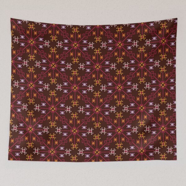 Item preview, Traditional Cross Stitch Pattern – Warm Folk Textile Design designed and sold by Dintheo.