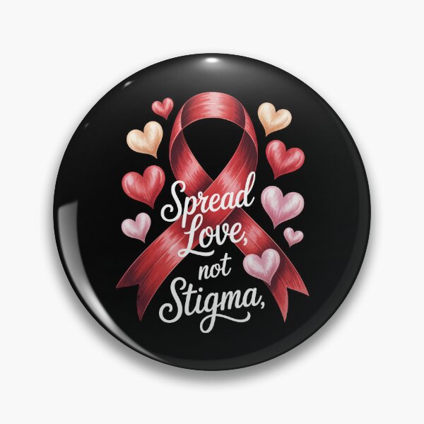 Item preview, Spread Love Not Stigma Red Ribbon Design for World AIDS Day HIV AIDS Awareness Heart Illustration for December 1 Activism and Support designed and sold by Self Love Studio.