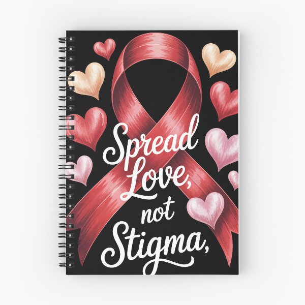 Item preview, Spread Love Not Stigma Red Ribbon Design for World AIDS Day HIV AIDS Awareness Heart Illustration for December 1 Activism and Support designed and sold by Self Love Studio.