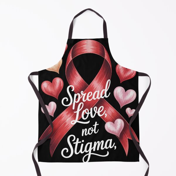 Item preview, Spread Love Not Stigma Red Ribbon Design for World AIDS Day HIV AIDS Awareness Heart Illustration for December 1 Activism and Support designed and sold by Self Love Studio.