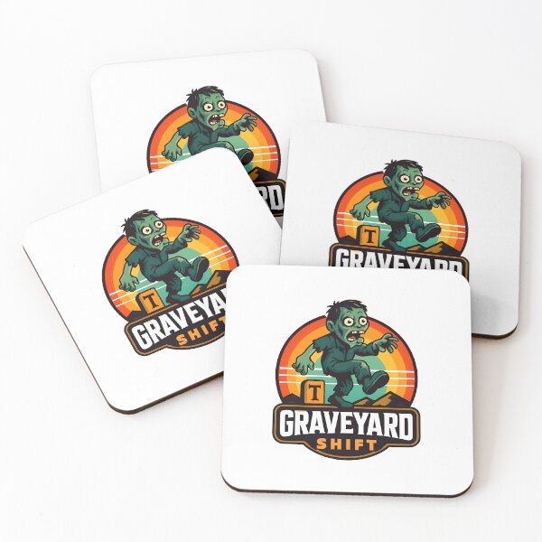 Item preview, Graveyard Shift Zombie Funny Retro Halloween Sticker designed and sold by FestivityFinds.