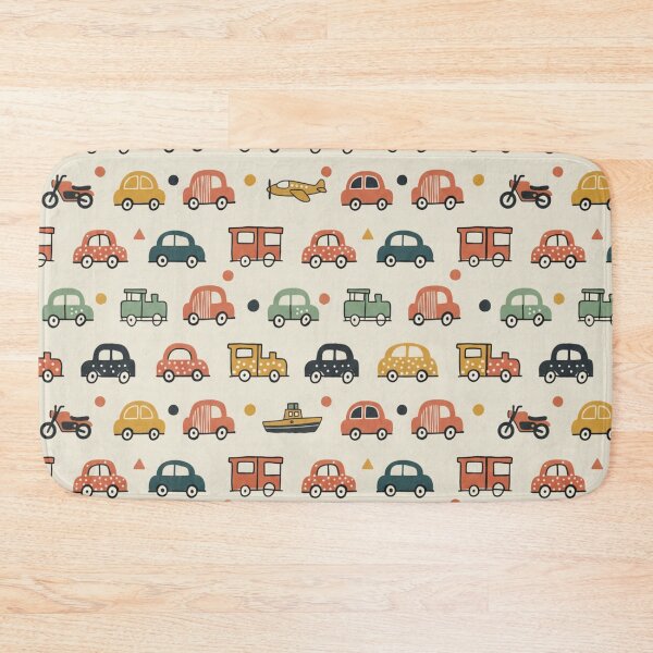 Item preview, Kids Boho Doodle Vehicles | Scandinavian Car Boat Plane Pattern | Baby Boys Earth Tone Design designed and sold by DibuHumor.