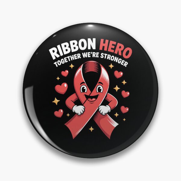 Item preview, Ribbon Hero Together We’re Stronger Cute Cartoon Red Ribbon Character for World AIDS Day HIV Awareness Support Design designed and sold by Self Love Studio.