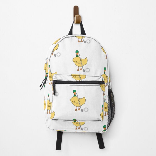 Item preview, Playful Yellow Duck Playing Golf – Cute Animal Sports Scene designed and sold by Beautiful art store.