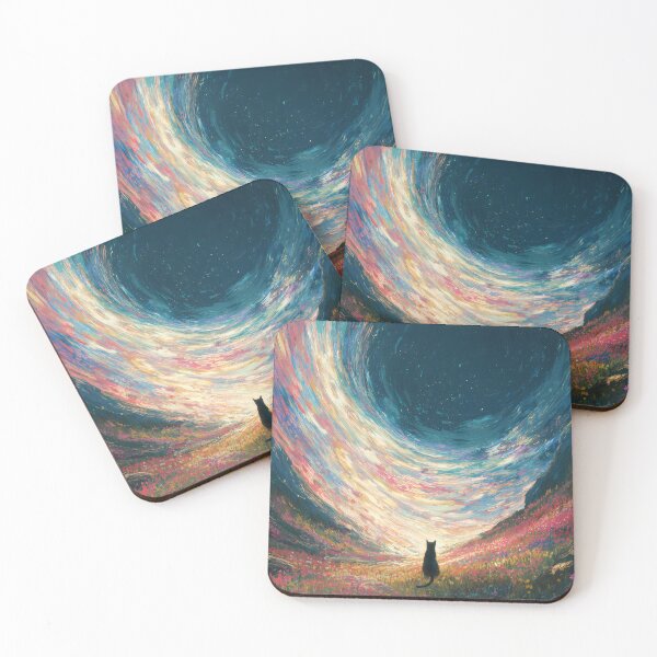 Item preview, Celestial Cat and Cosmic Sky designed and sold by RetroRamenArt.
