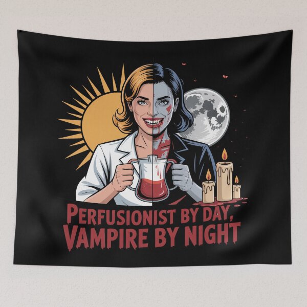 Item preview, Halloween Perfusionist – Vampire by Night Spooky Funny Medical Design designed and sold by CrunchyGoats.