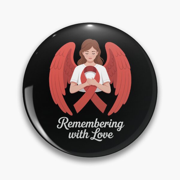 Item preview, Remembering with Love Angel Holding Red Ribbon Design for World AIDS Day HIV Awareness Tribute Memorial Art designed and sold by Self Love Studio.