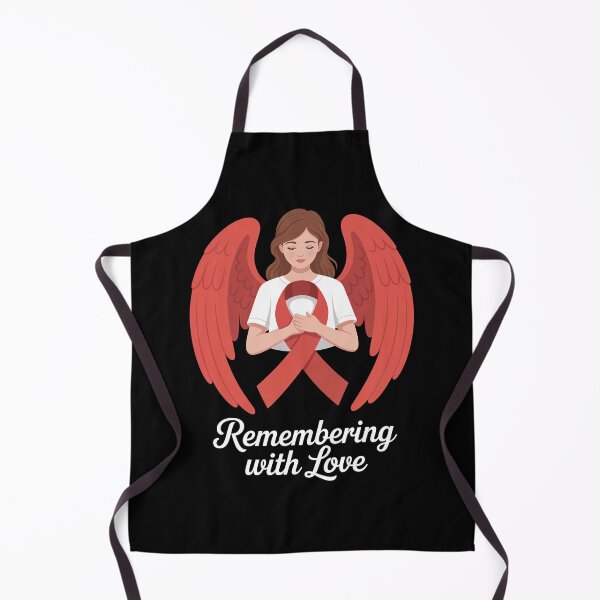 Item preview, Remembering with Love Angel Holding Red Ribbon Design for World AIDS Day HIV Awareness Tribute Memorial Art designed and sold by Self Love Studio.