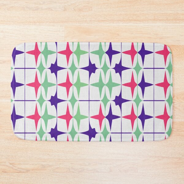 Item preview, Mid-Century Modern Atomic Stars | Retro Pop Art Pattern from the 50s and 60s | Mint Pink and Purple Geometric Design designed and sold by DibuHumor.