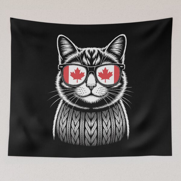 Item preview, Cat Kitty Meow Sunglasses Canadian Flag Funny Canada Day designed and sold by TyraYoung.