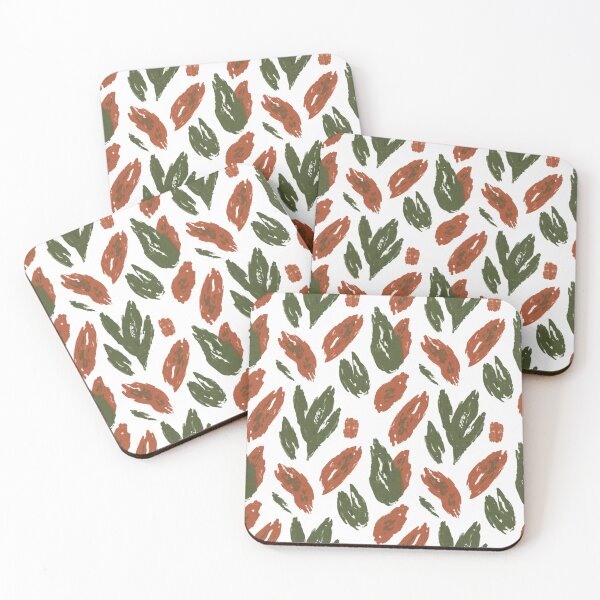 Item preview, Terracotta and Olive Boho Leaves | Rustic Organic Brushstroke Pattern | Modern Foliage Plant Design designed and sold by DibuHumor.