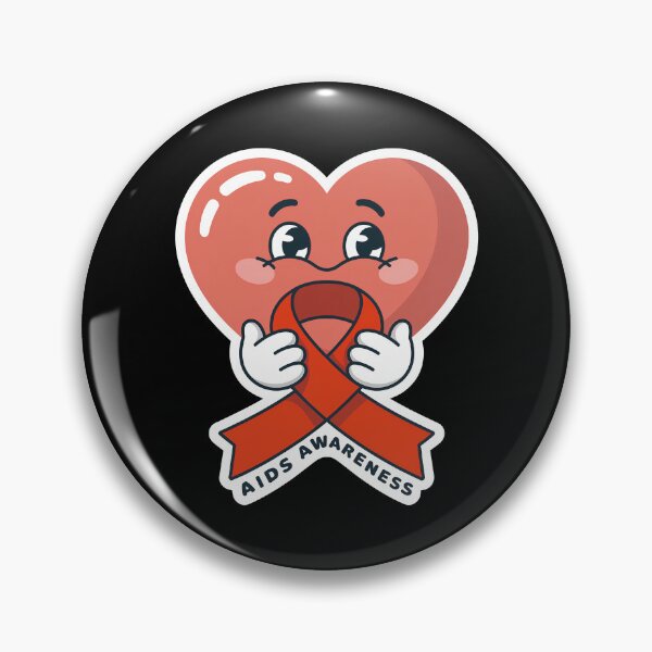 Item preview, Cute Heart Holding Red Ribbon Design for World AIDS Day HIV AIDS Awareness Sticker Style Art designed and sold by Self Love Studio.