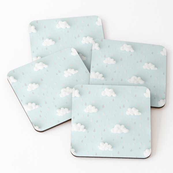 Item preview, Cute 3D Puffy Clouds and Raindrops: A Minimalist Nursery Pattern designed and sold by RudArtAI.
