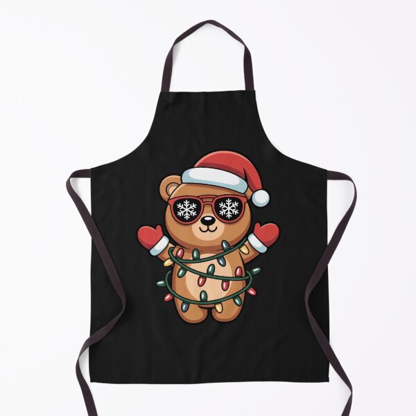 Item preview, Santa Bear – Cute Kawaii Christmas Bear with Lights and Santa Hat Design designed and sold by ColorSplash123.