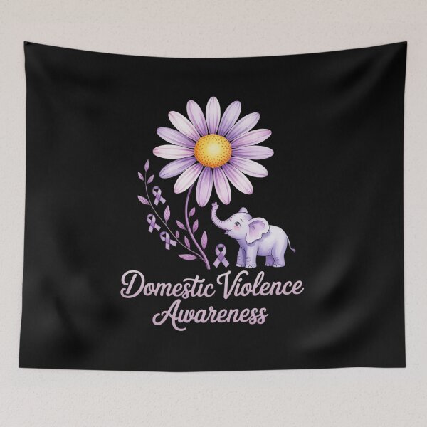 Item preview, Domestic Violence Flower Elephant Awareness Cute designed and sold by FranzFriesen.