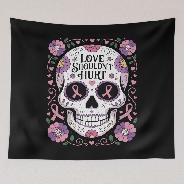 Item preview, Domestic Violence Awareness Support Skull designed and sold by RayArmstrong.