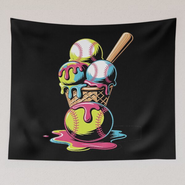 Item preview, Baseball Dripping Ice Cream Drip Youth Boys Baseball designed and sold by miaa-artistshop.