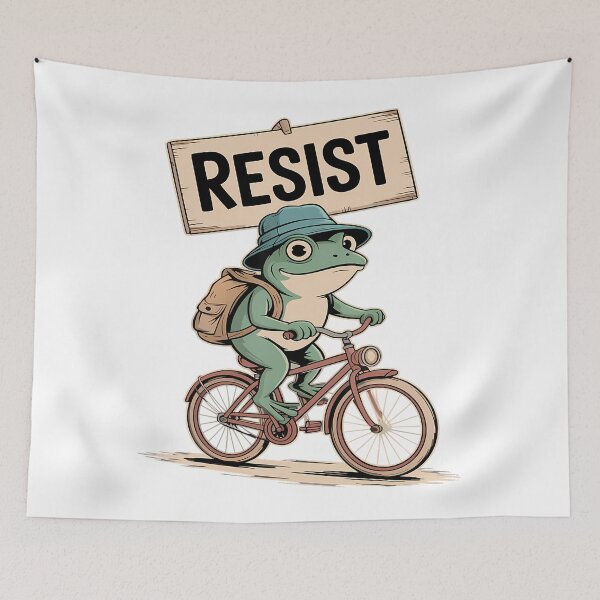 Item preview, 90s Portland Protest Frog Quote Funny Frogs Resist designed and sold by MiroslaWeidno.