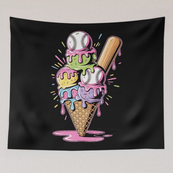 Item preview, Baseball Dripping Ice Cream Drip Youth Boys Baseball designed and sold by miaa-artistshop.
