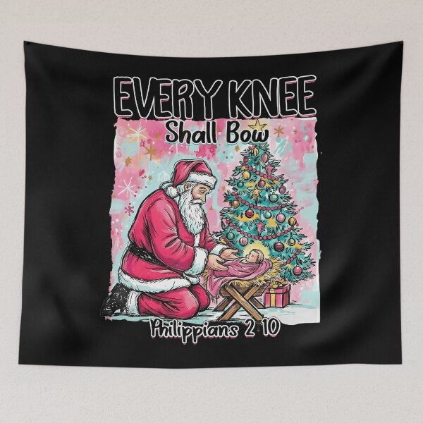 Item preview, Vintage Quote Every Christian Bow Christmas Jesus Shall Knee Holiday designed and sold by JackyEstera.