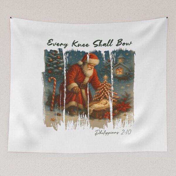 Item preview, Quote Shall Knee Every Holiday Vintage Jesus Christmas Christian Bow designed and sold by JackyEstera.