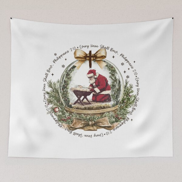Item preview, Every Knee Jesus Vintage Quote Christian Bow Christmas Shall Holiday designed and sold by JackyEstera.