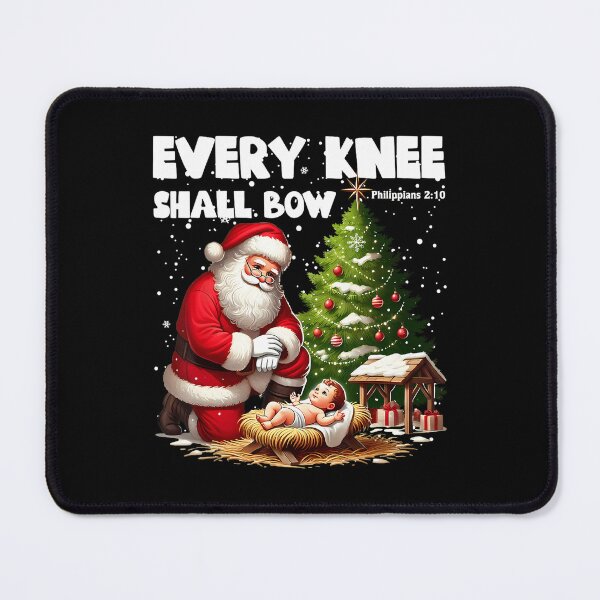Item preview, Vintage Holiday Christian Shall Christmas Quote Every Bow Jesus Knee designed and sold by JackyEstera.