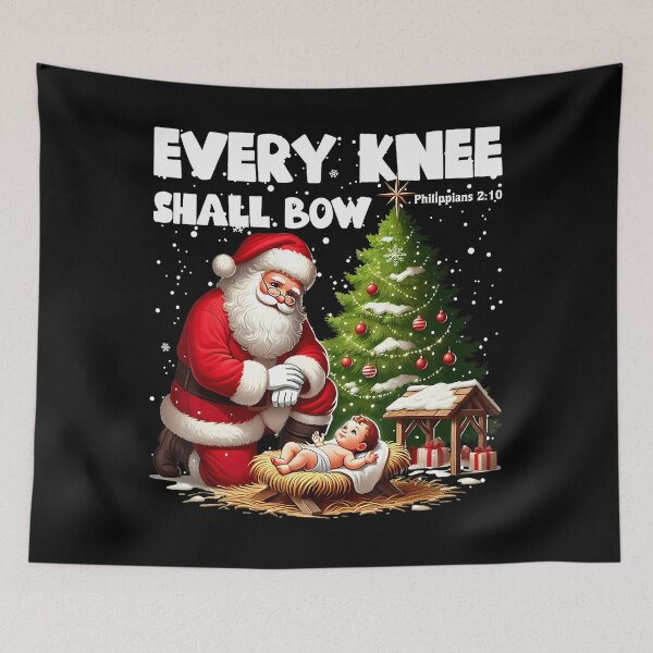 Item preview, Vintage Holiday Christian Shall Christmas Quote Every Bow Jesus Knee designed and sold by JackyEstera.