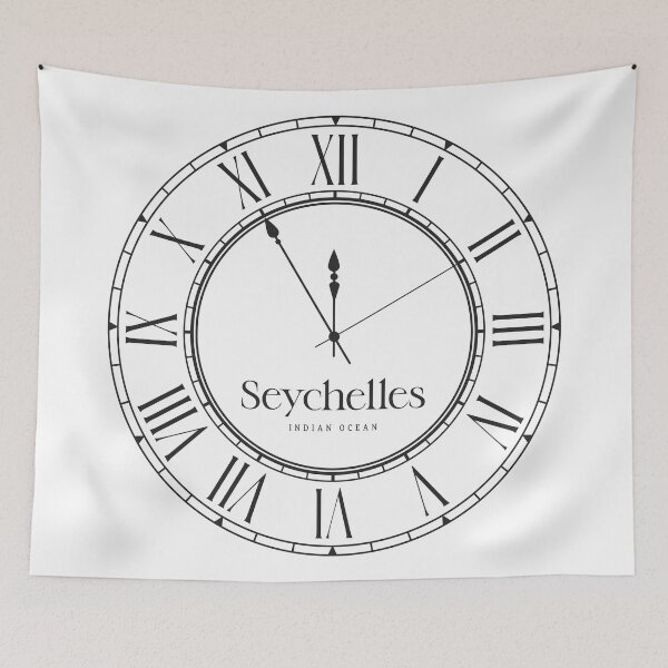 Item preview, Classic Wall Clock Timepiece – Seychelles Time Zone designed and sold by RosieKingArt.