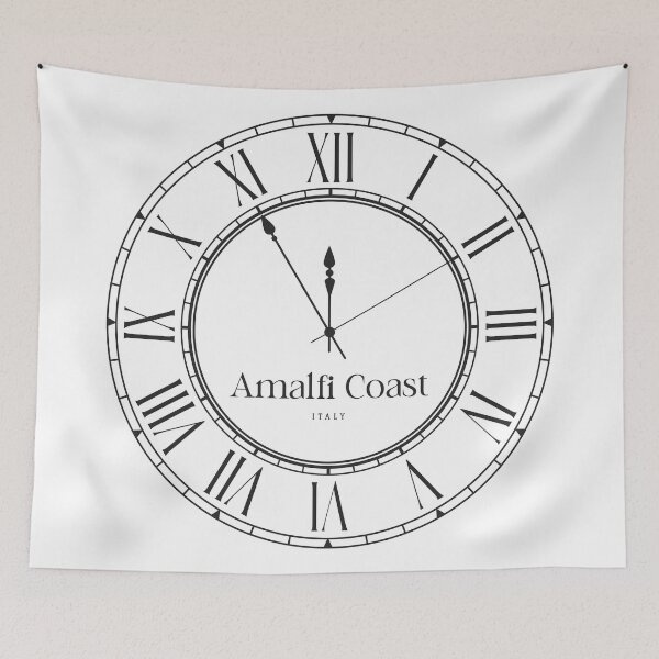 Item preview, Classic Wall Clock Timepiece – Amalfi Coast Time Zone designed and sold by RosieKingArt.