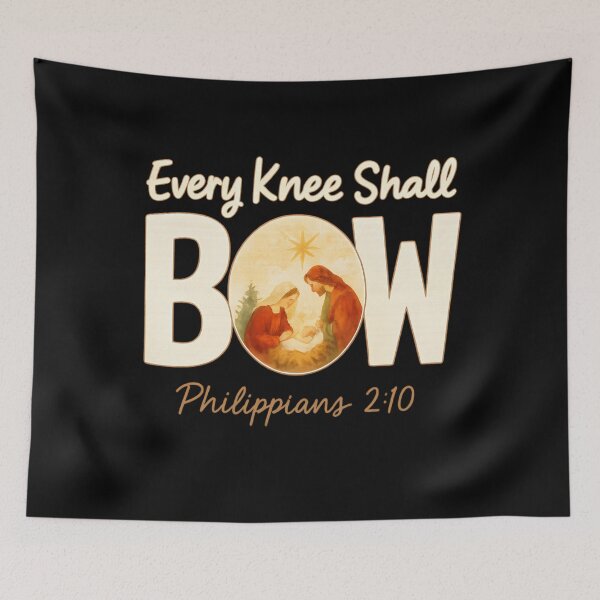 Item preview, Vintage Every Christian Shall Knee Quote Bow Jesus Christmas Holiday designed and sold by JackyEstera.