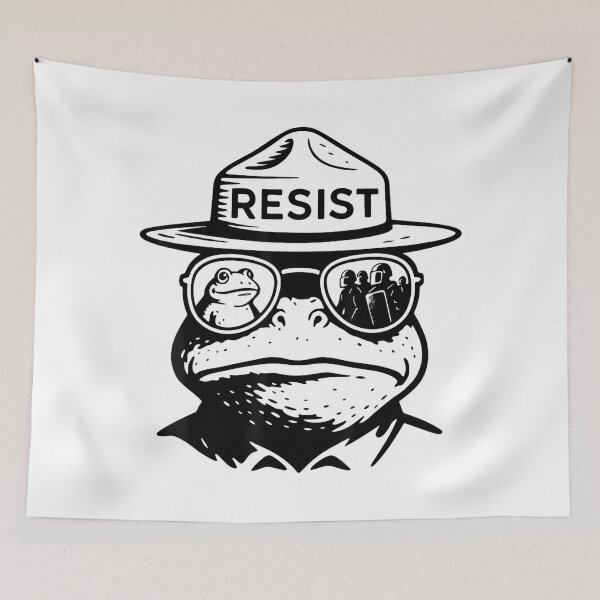 Item preview, Funny Protest Frogs Resist Frog Quote Portland 90s designed and sold by MiroslaWeidno.